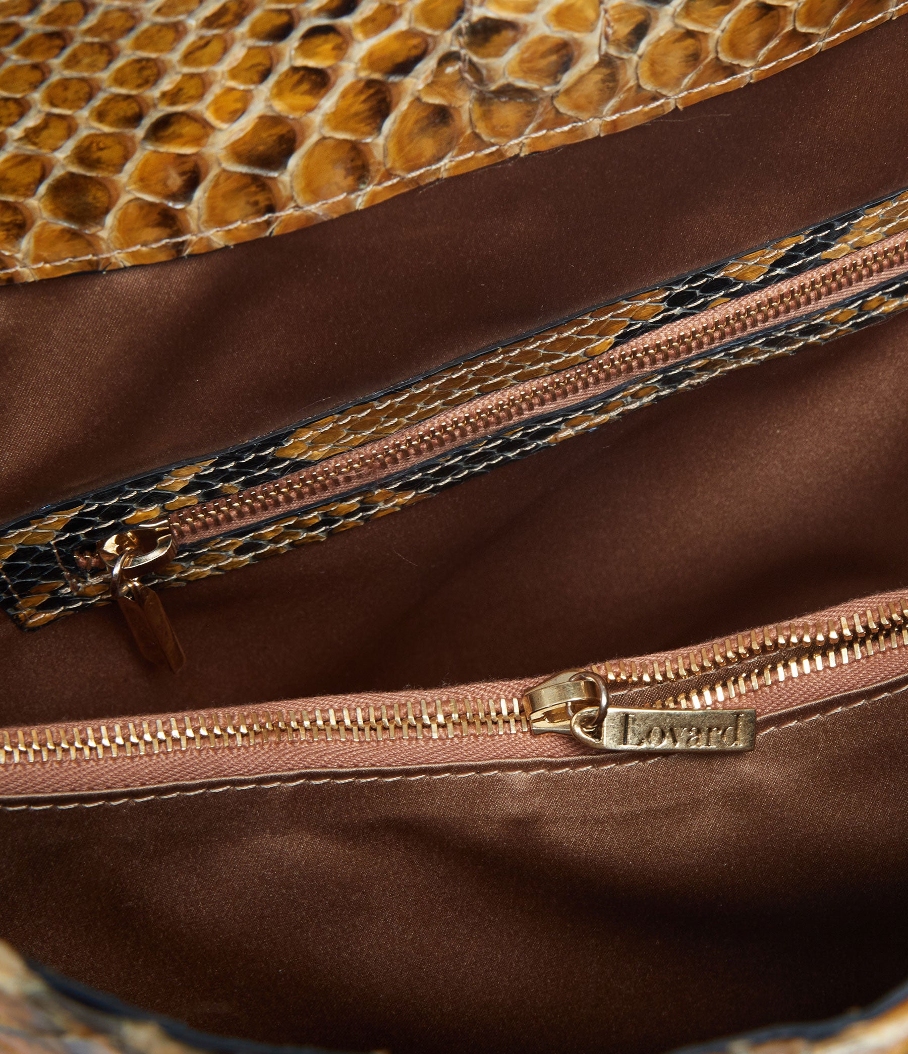 Hobo Tote in Golden Tan Python with Gold Hardware