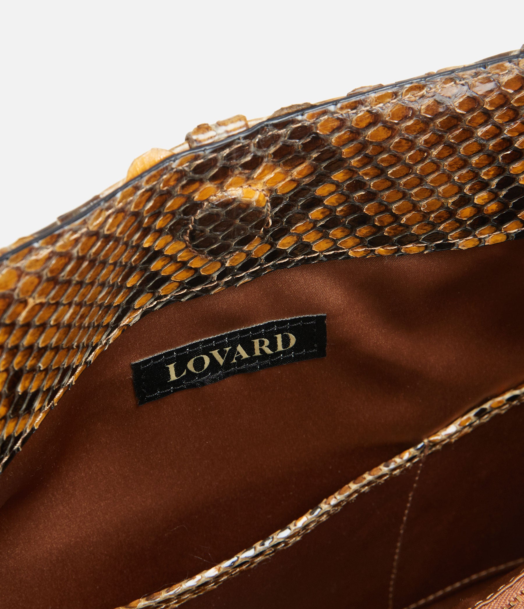Hobo Tote in Golden Tan Python with Gold Hardware