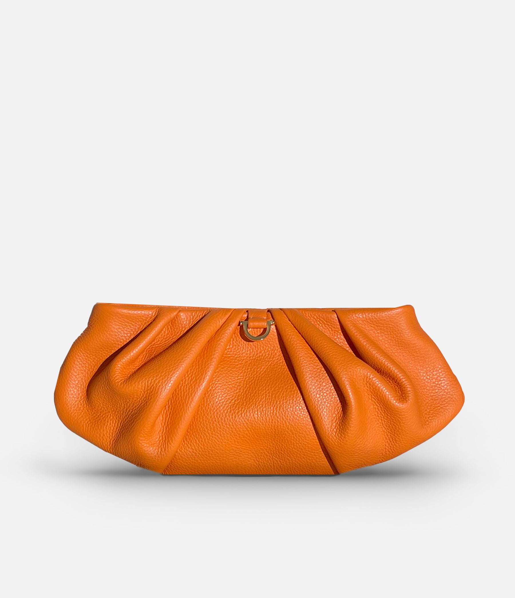 The Croissant in Tangerine Leather with Gold Hardware