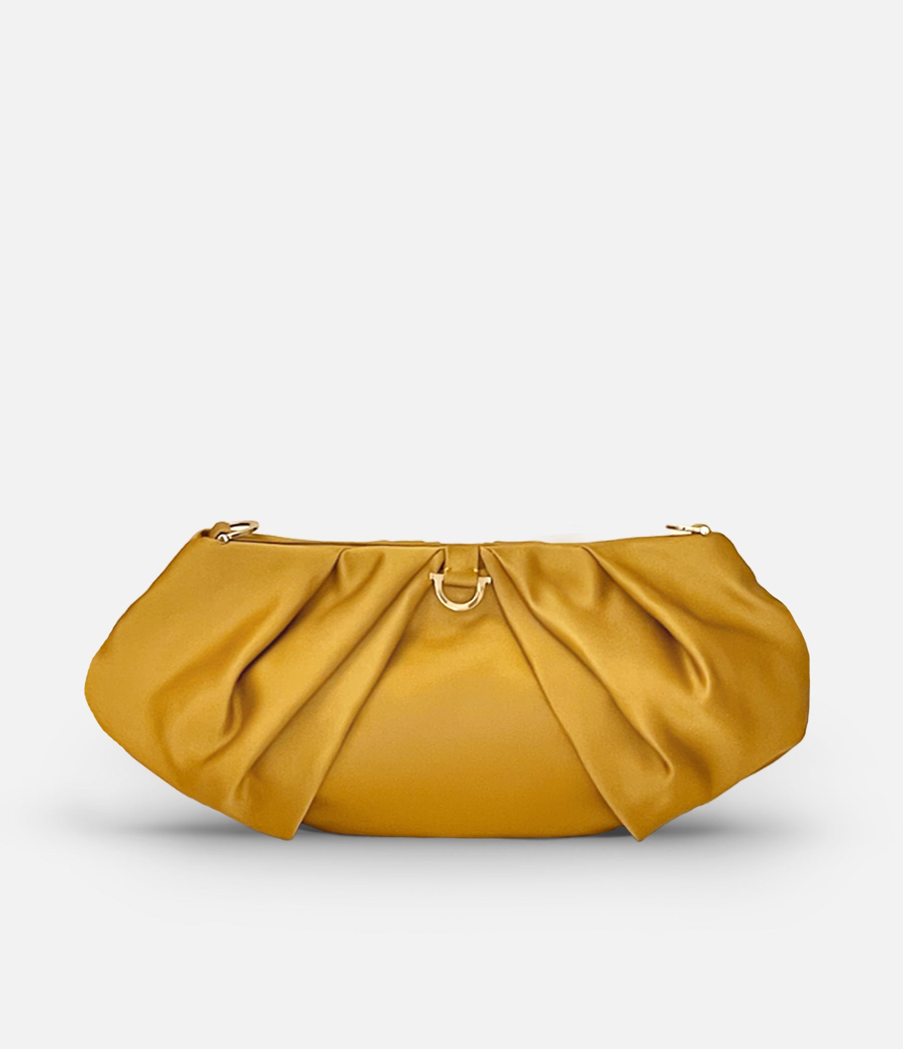 The Croissant in Gold Satin with Gold Hardware
