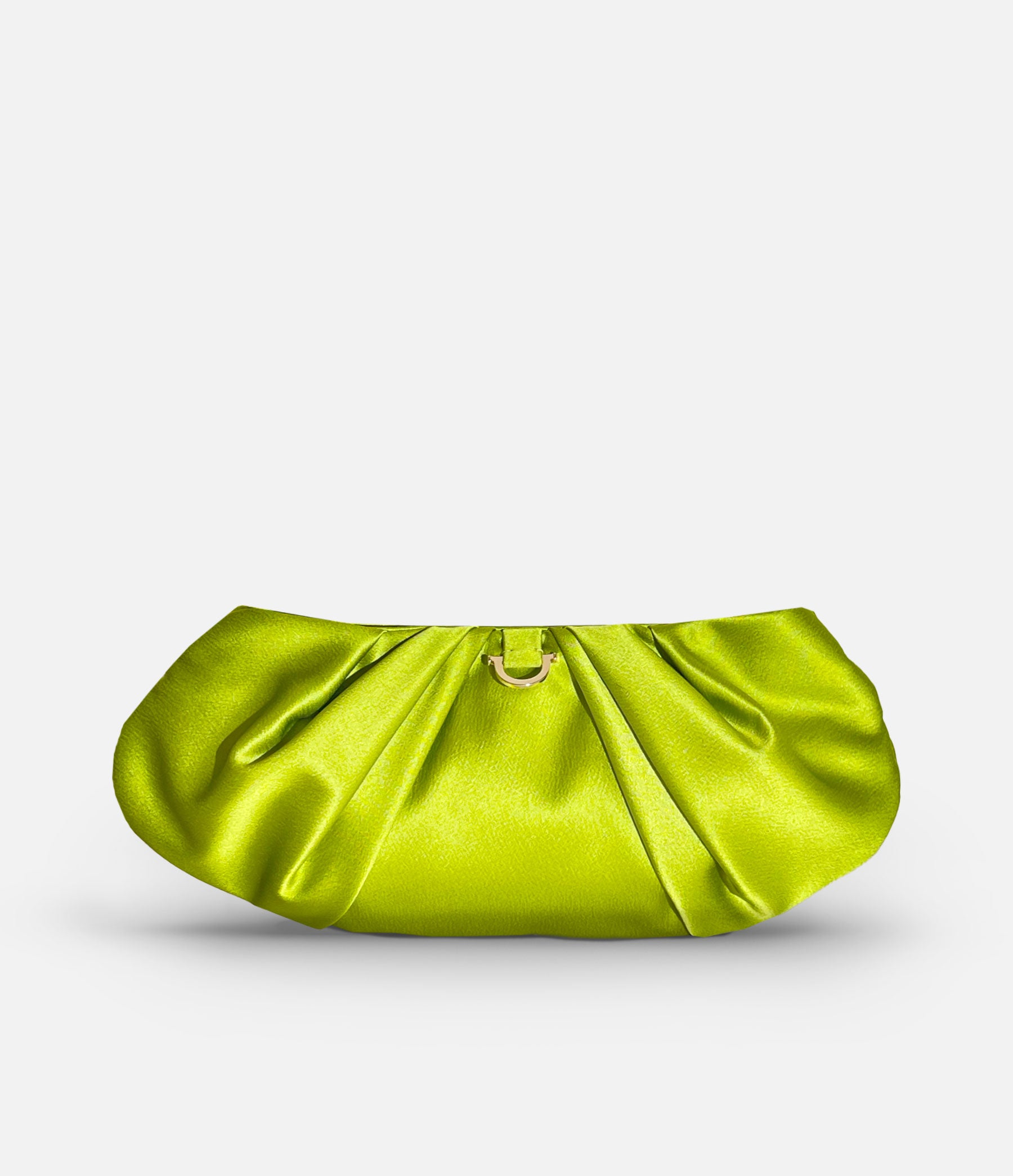 The Croissant in Lime Satin with Gold Hardware