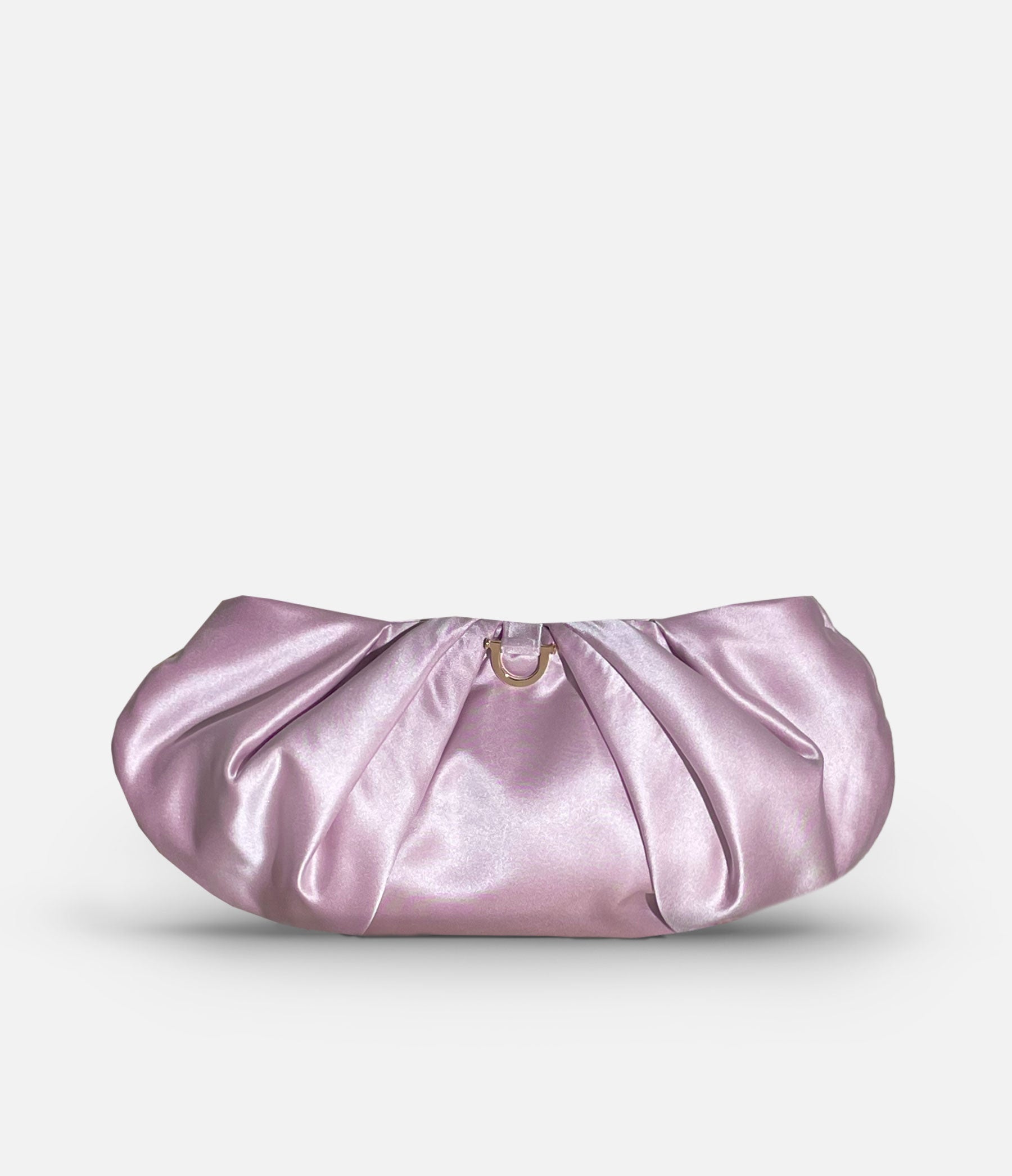 The Croissant in Light Pink Satin with Gold Hardware