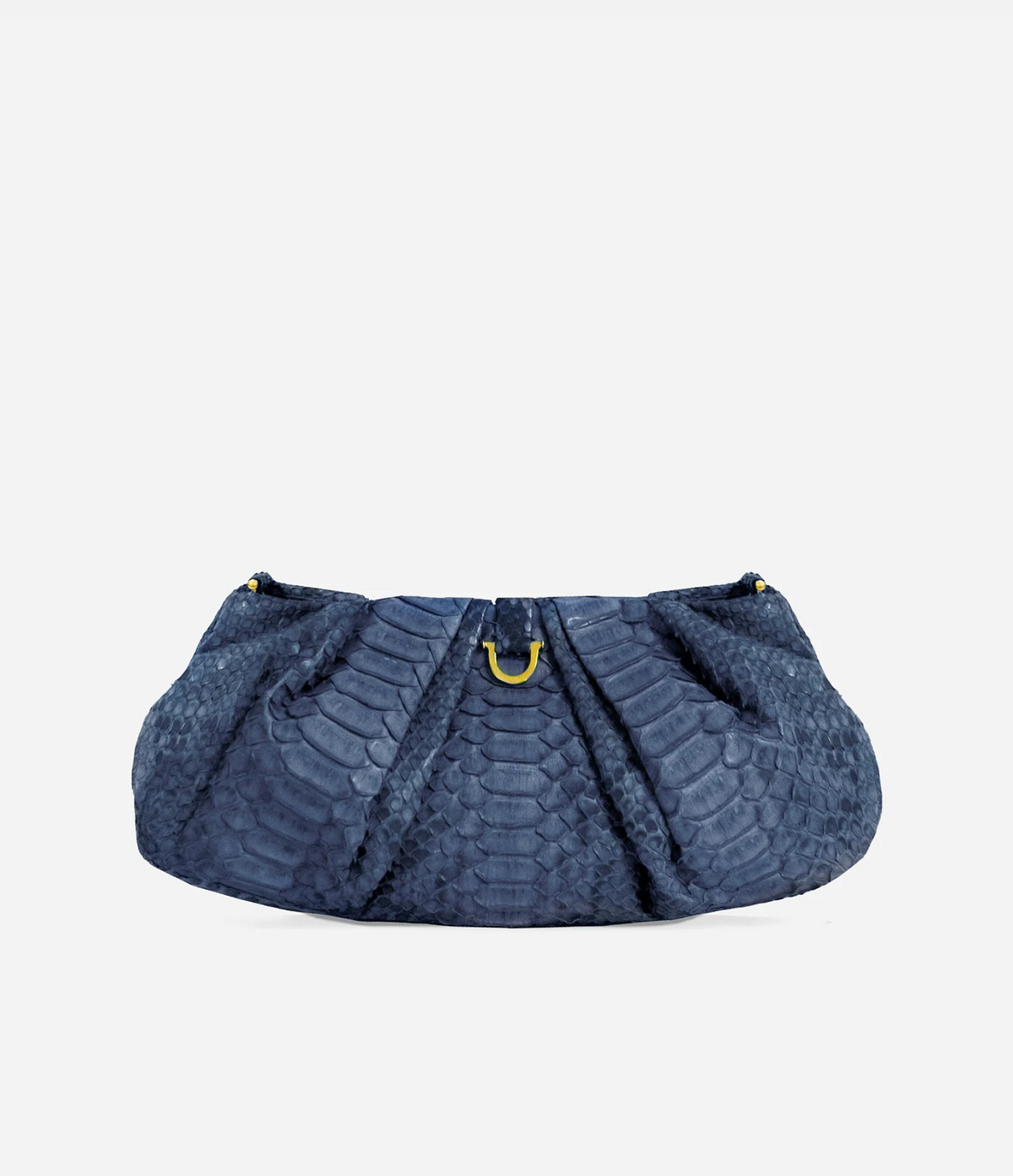The Python Croissant Bag in Midnight Python with Gold Hardware