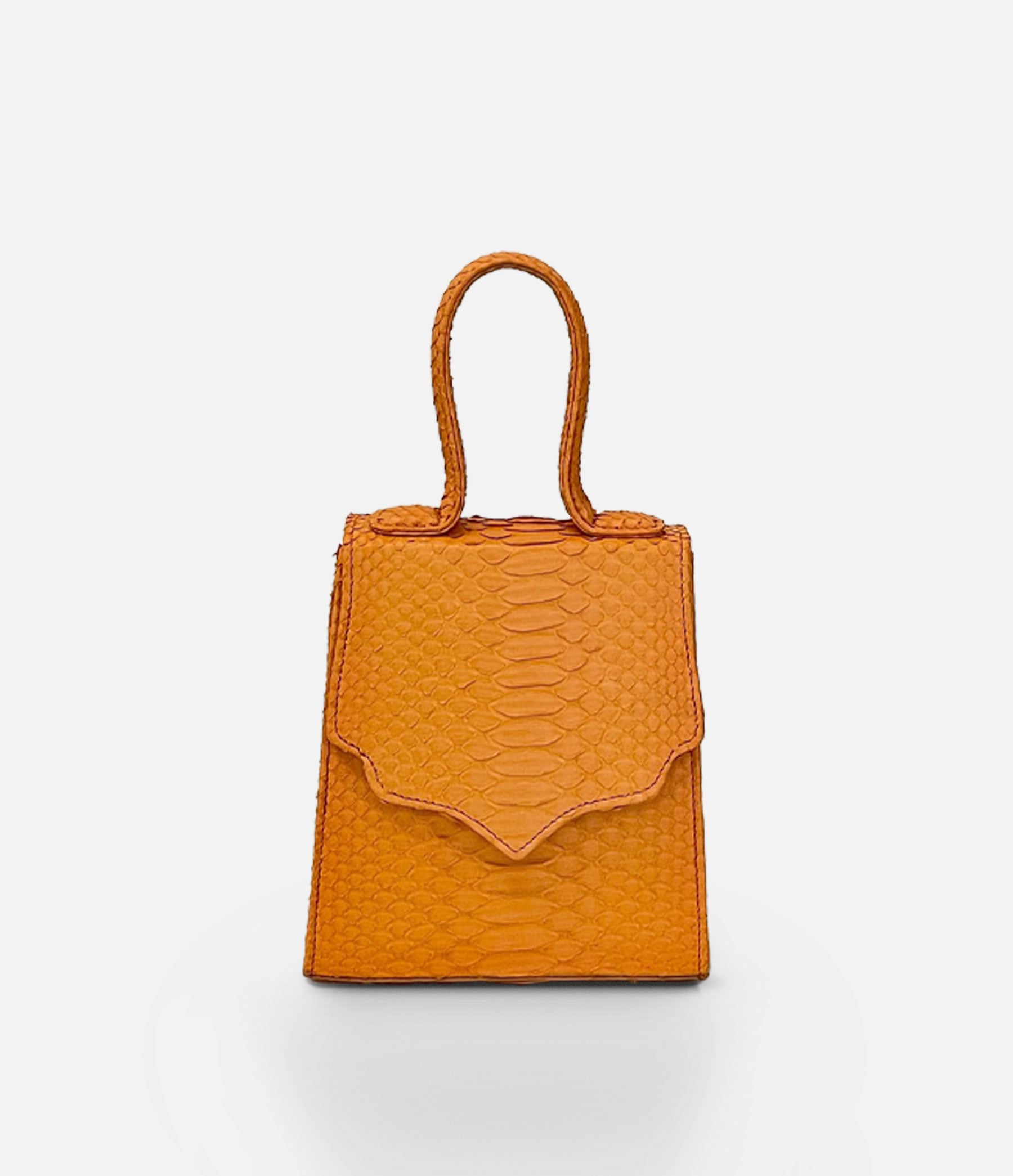 The Mini Missy in Tangerine Python with Gold Hardware