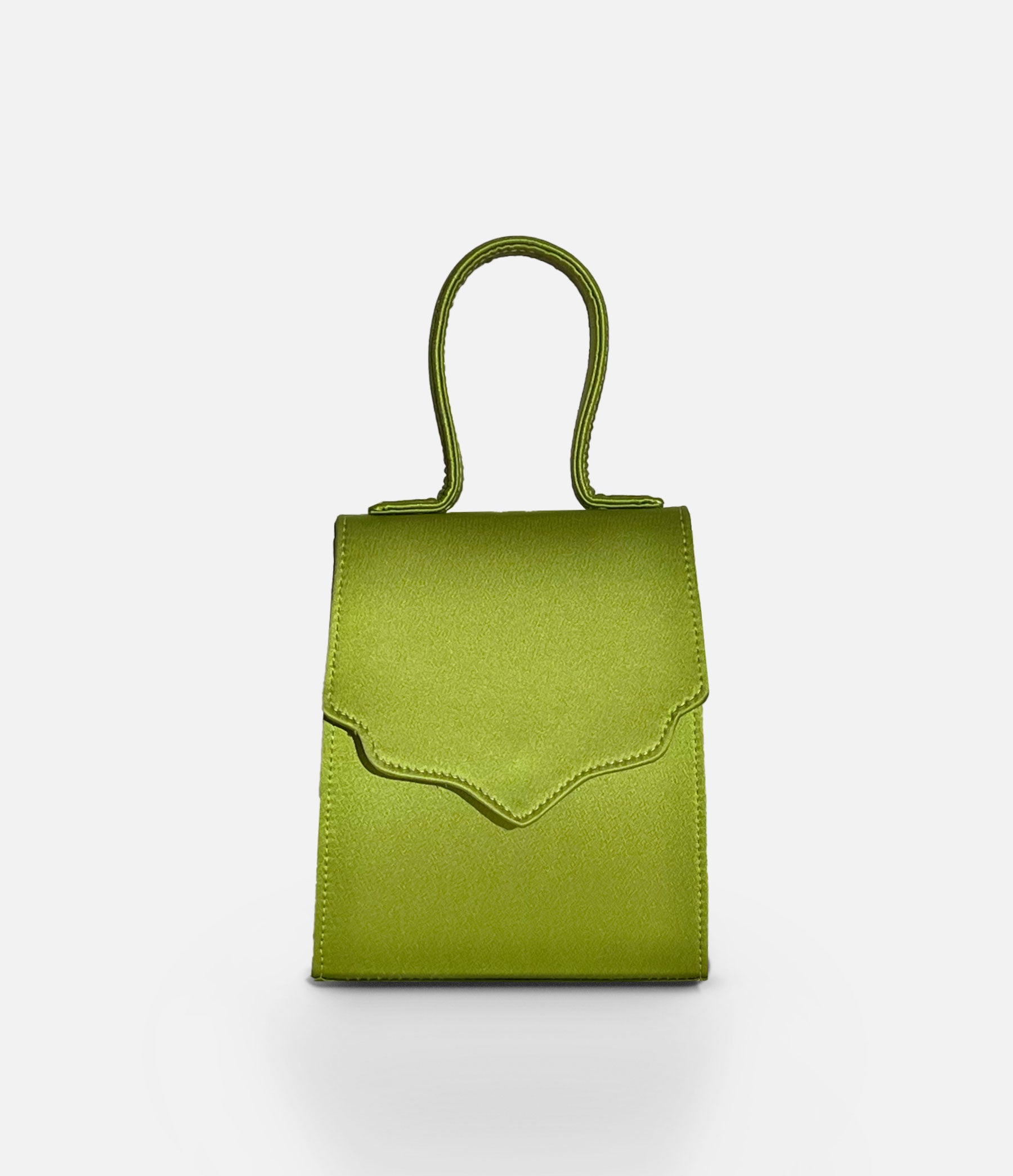 The Mini Missy in Lime Satin with Gold Hardware