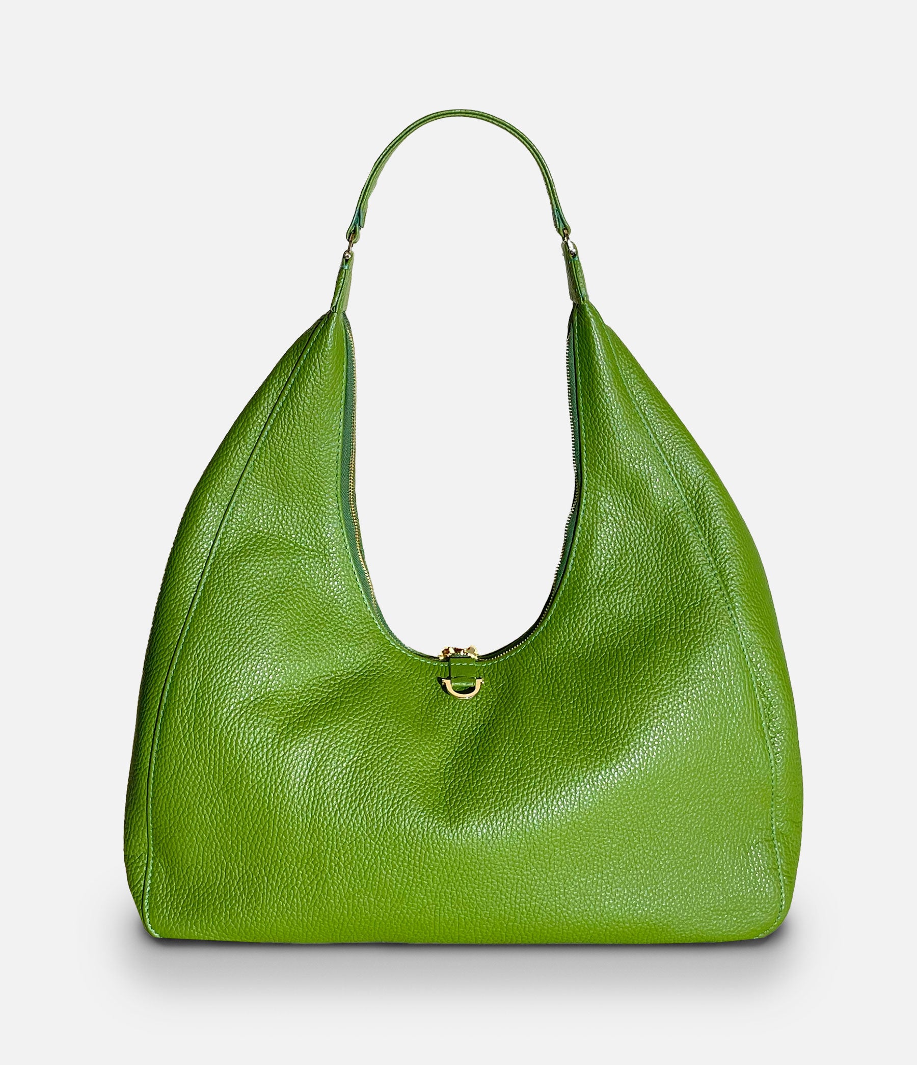 The New Hobo in Lime Leather with Gold Hardware