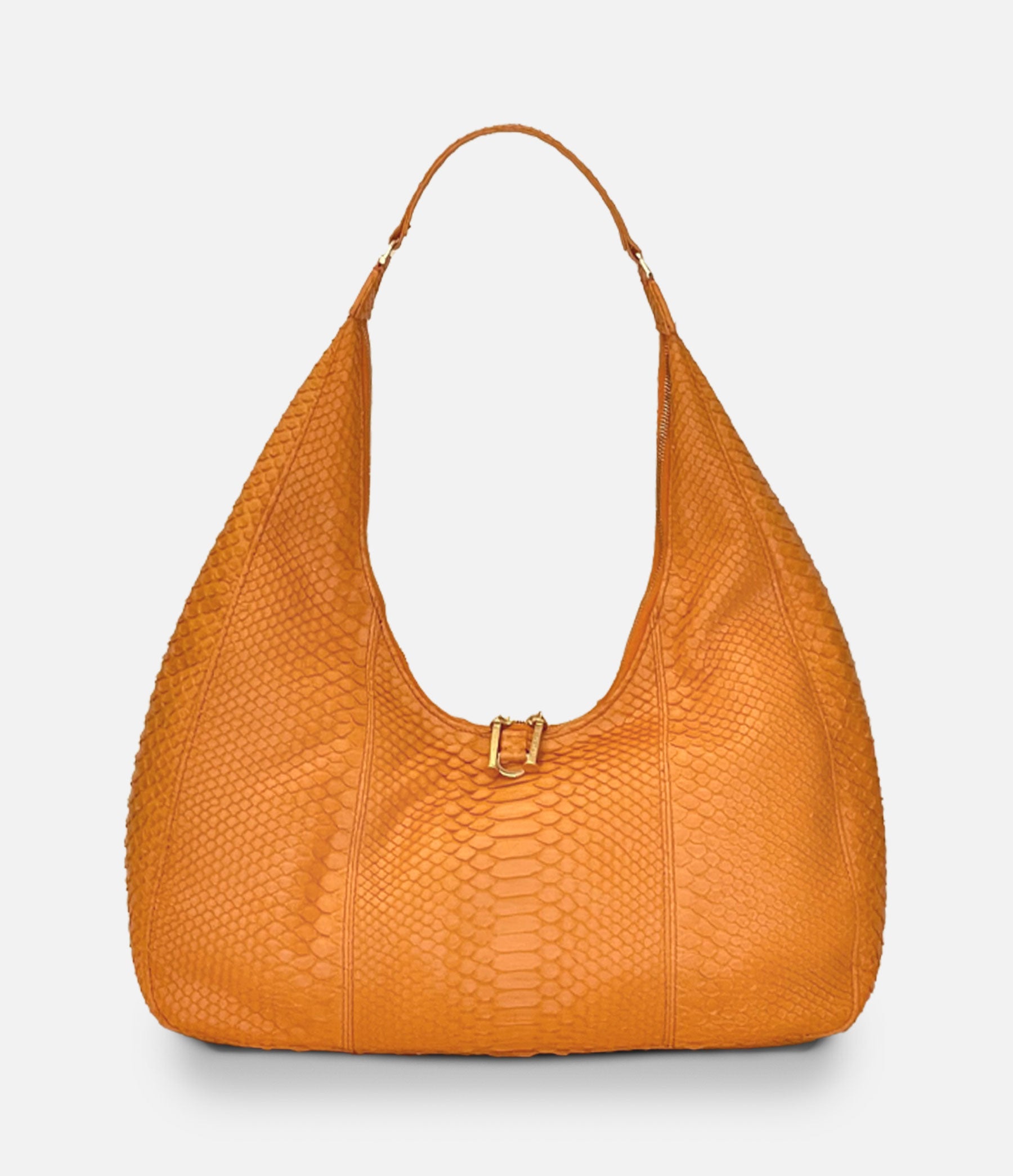 The New Hobo in Tangerine Python with Gold Hardware