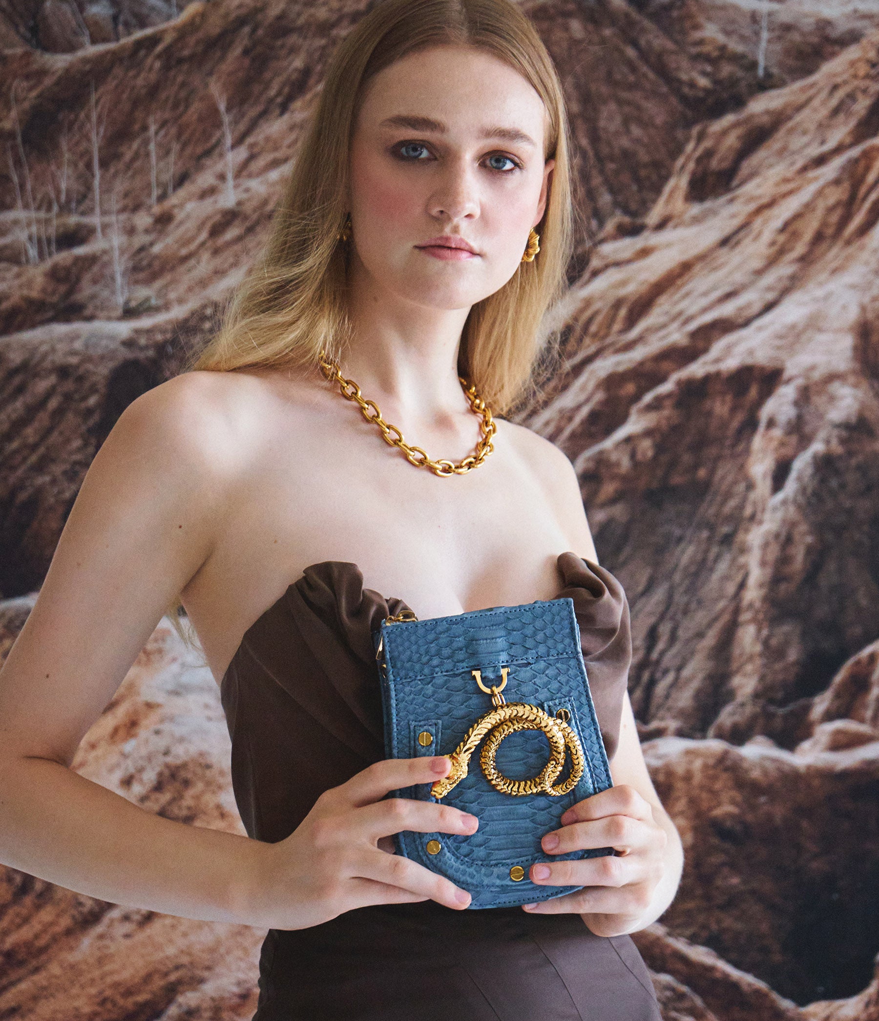 Cornflower Blue Python / Gold