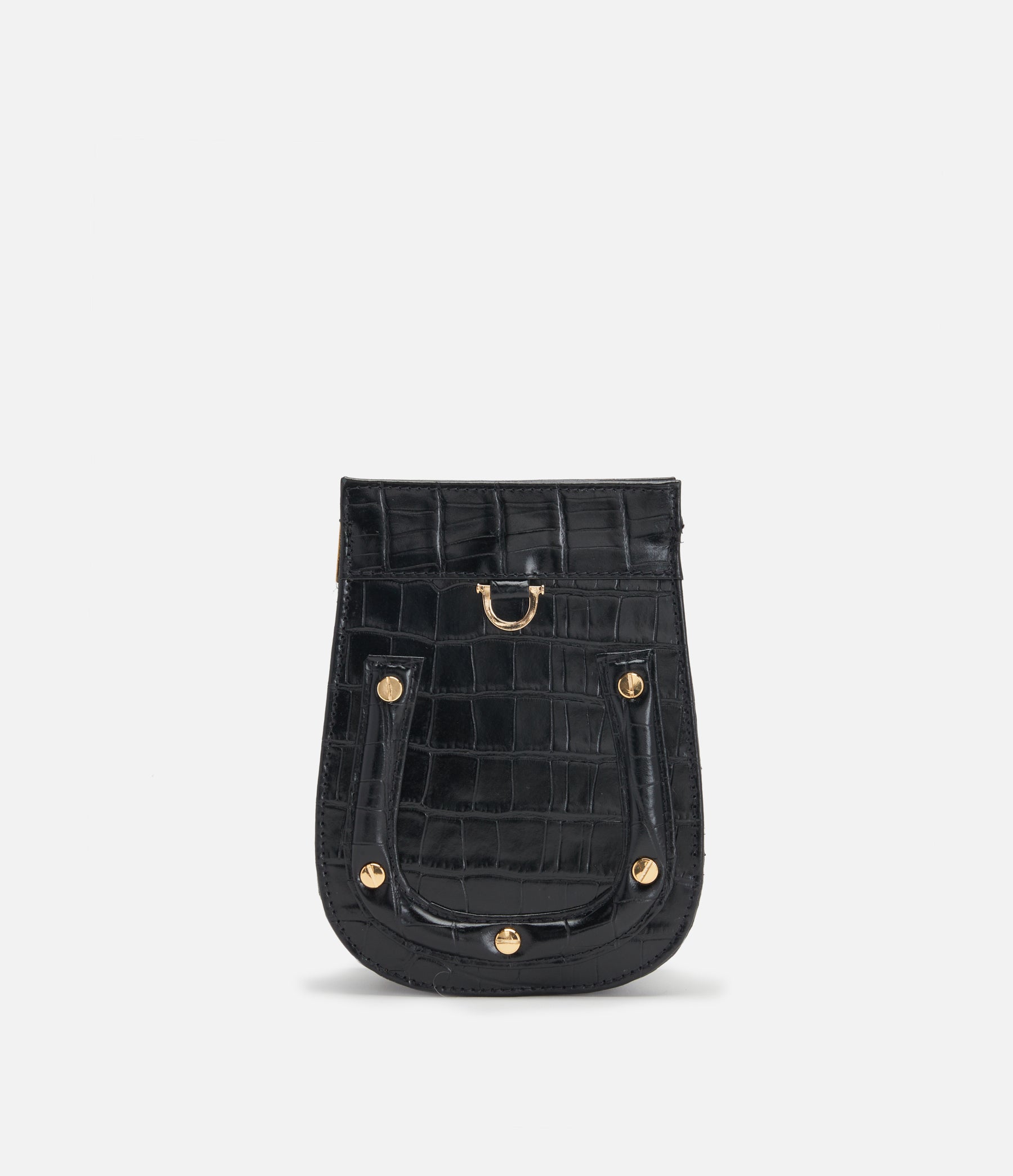 Black Croco Leather / Gold