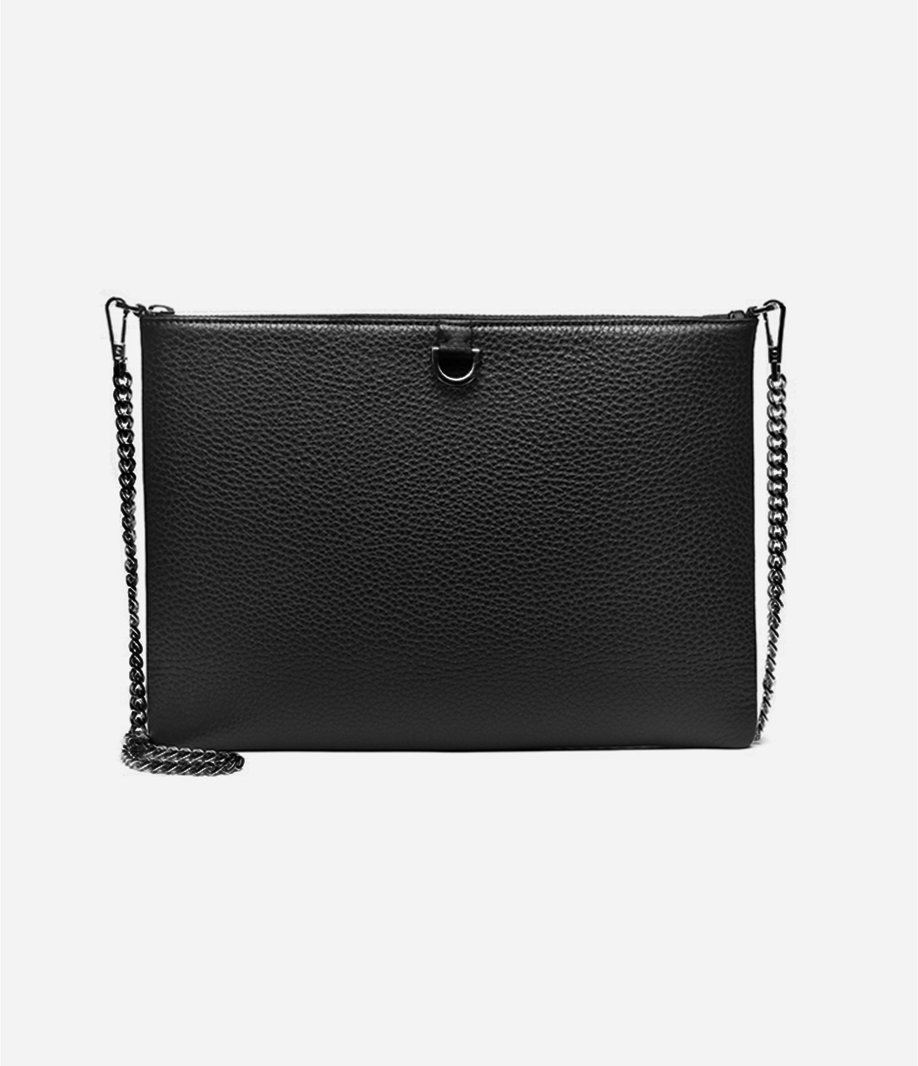 STUDDED LEATHER CROSS BODY SOLID BLACK