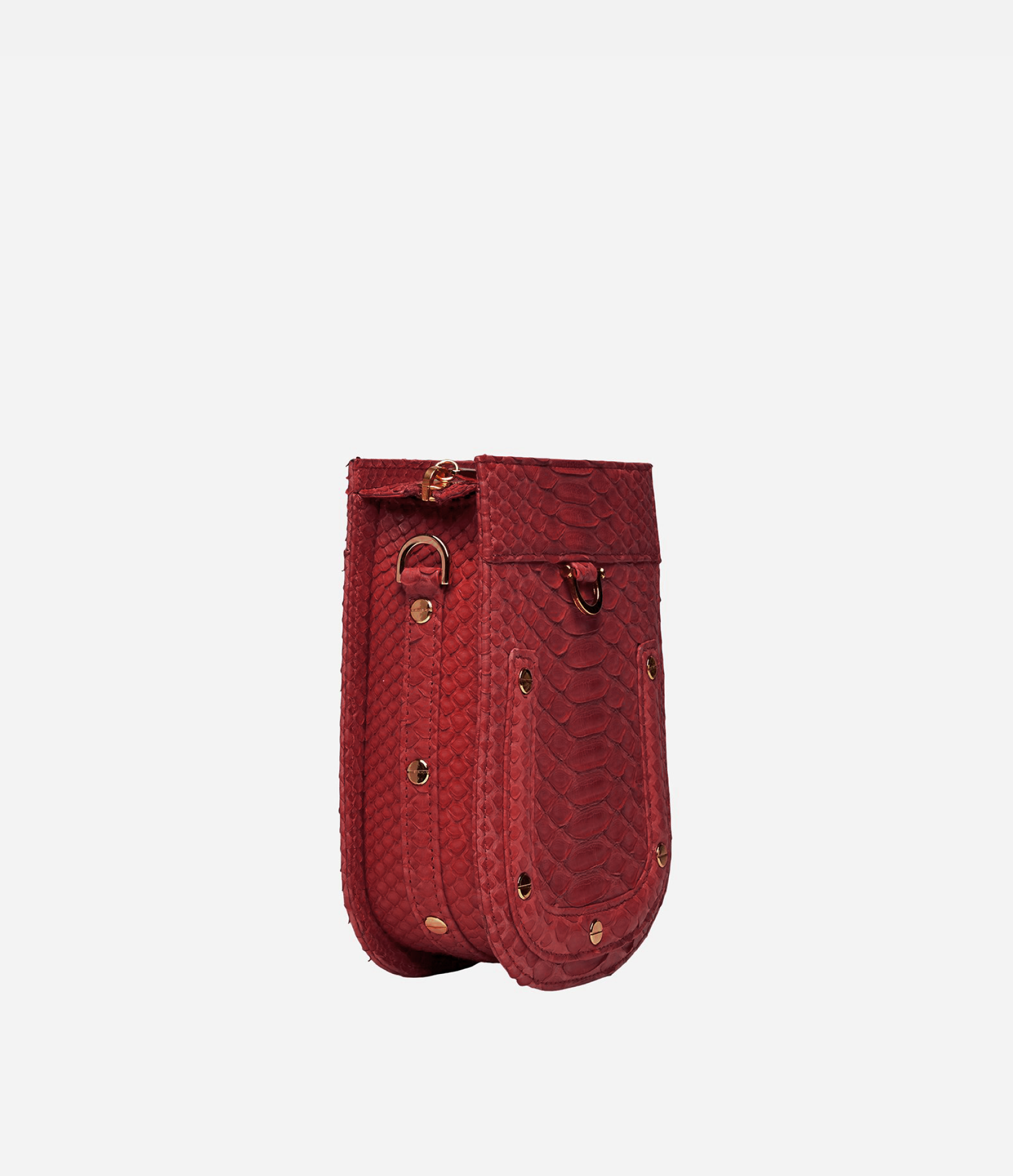 Python Violin in Dahlia Red Python with Gold Hardware