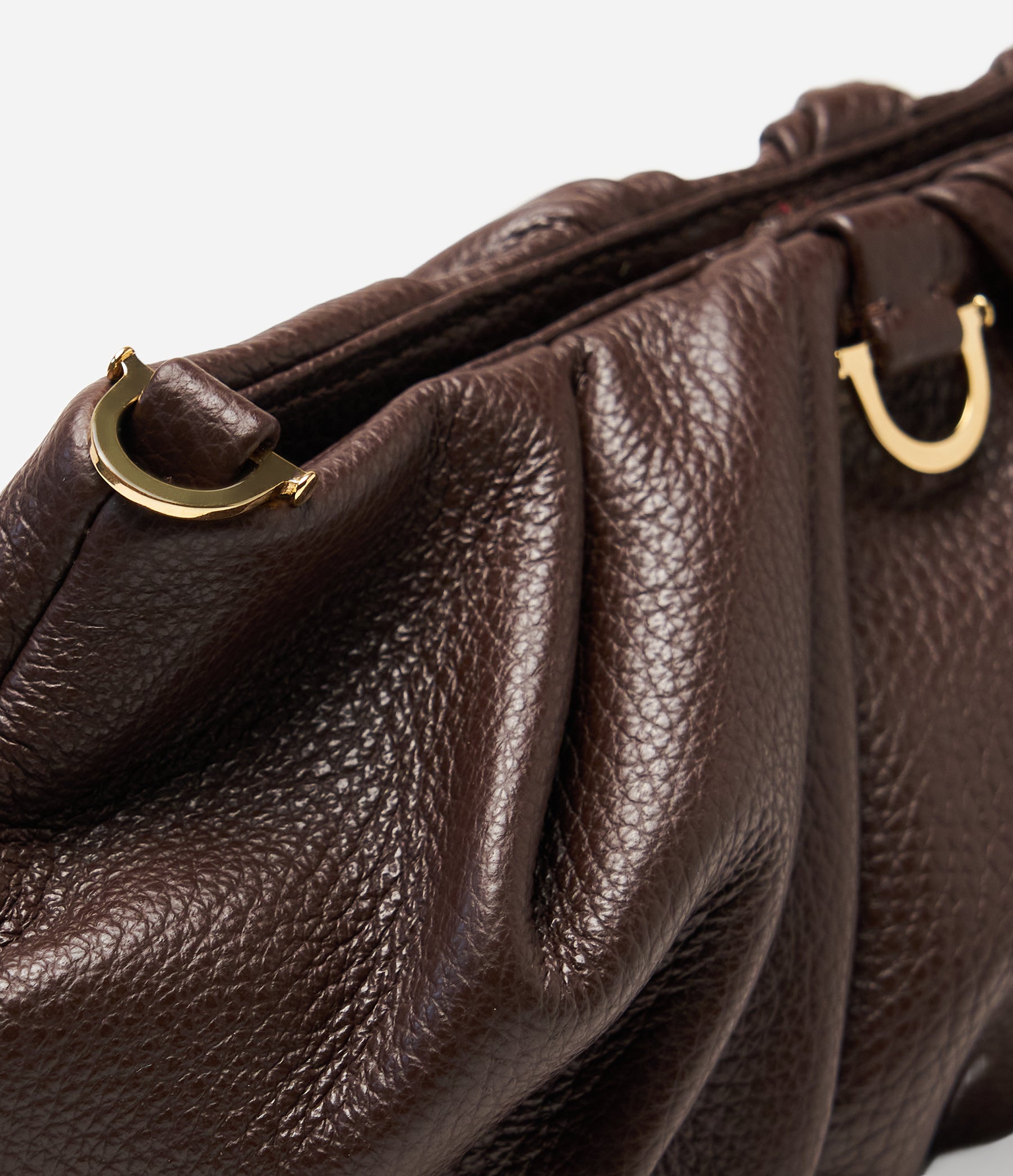 The Croissant in Chocolate Brown Leather with Gold Hardware