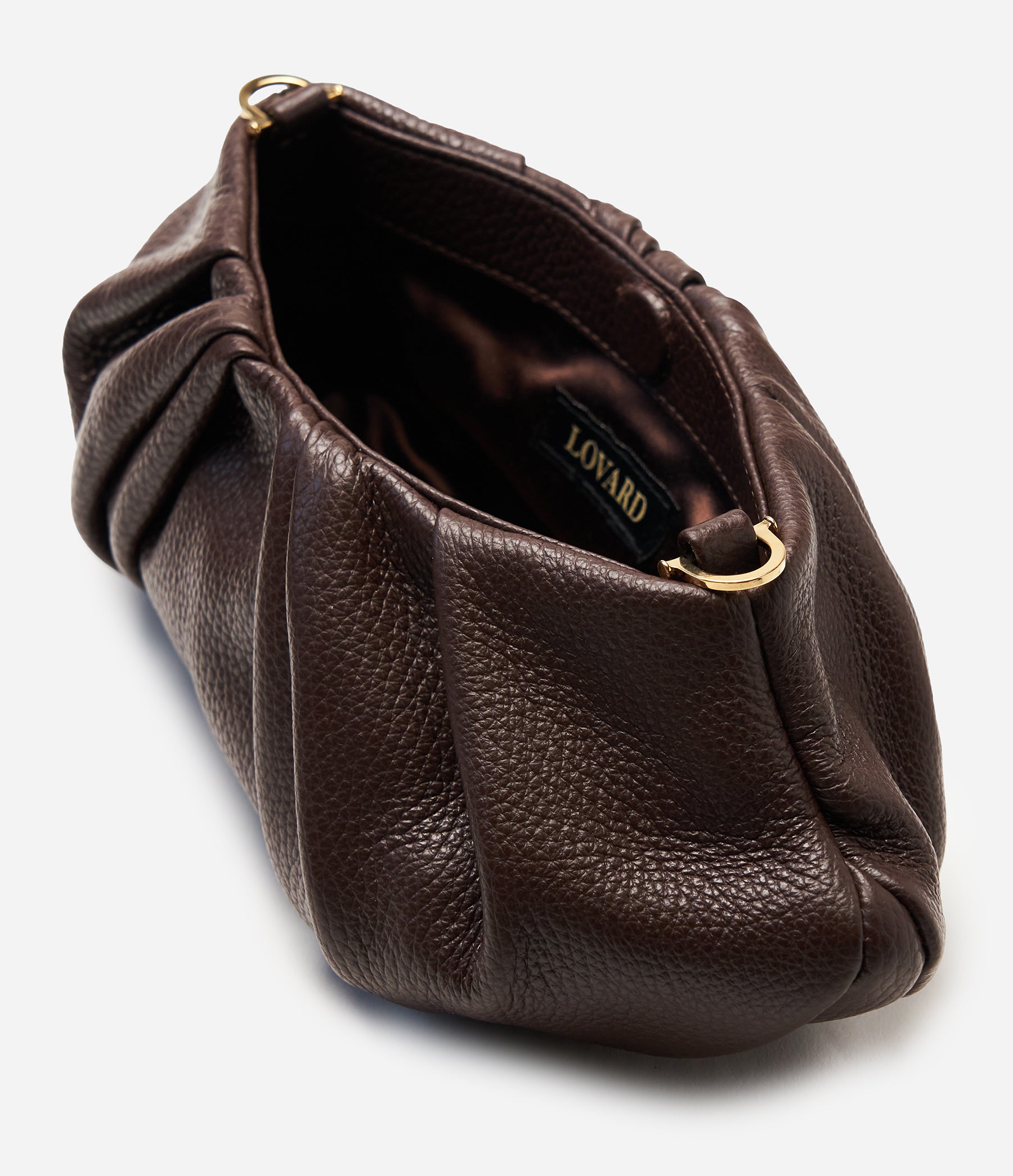 The Croissant in Chocolate Brown Leather with Gold Hardware