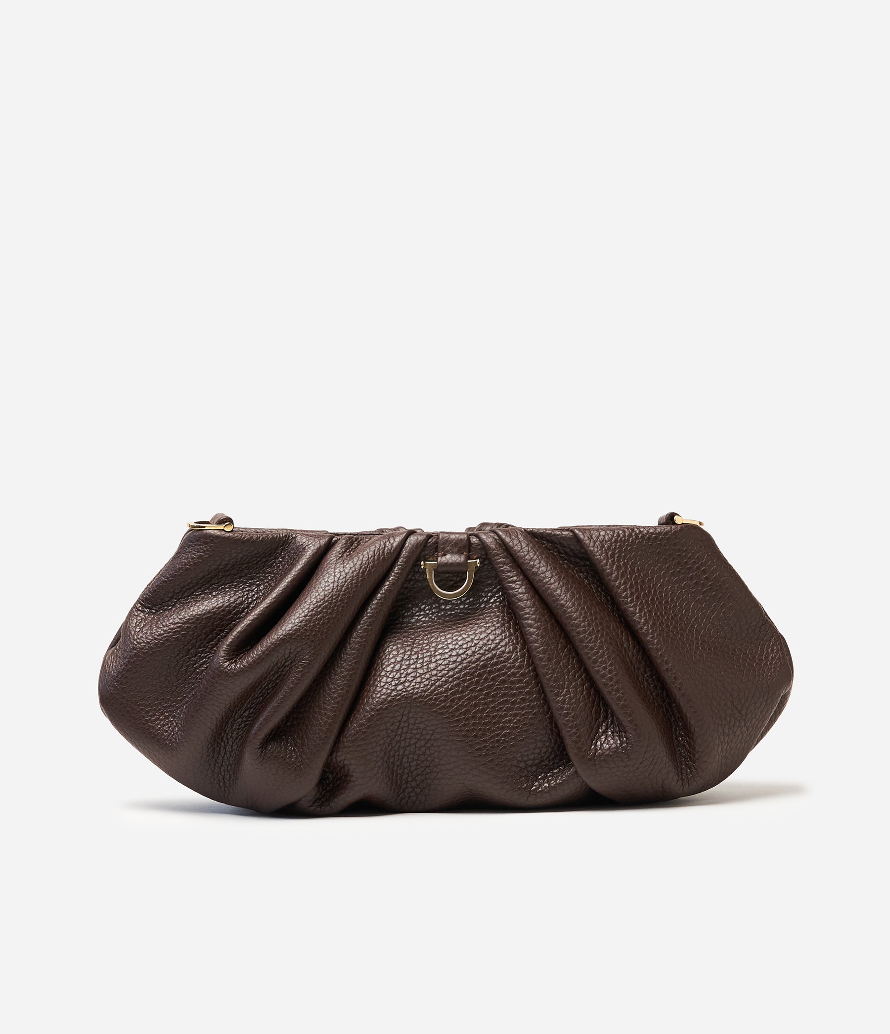 The Croissant in Chocolate Brown Leather with Gold Hardware