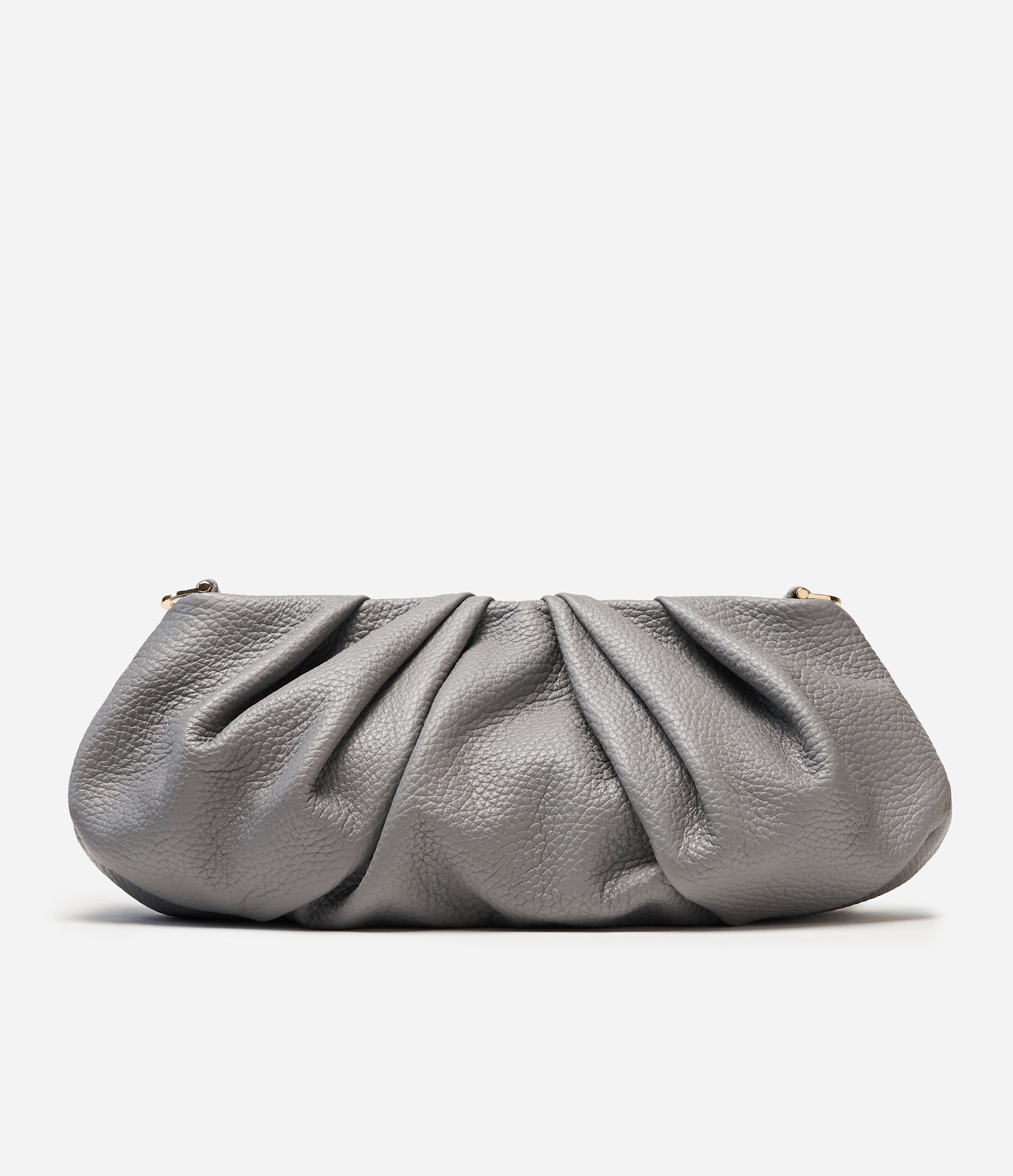 The Croissant in Stone Grey Leather with Gold Hardware