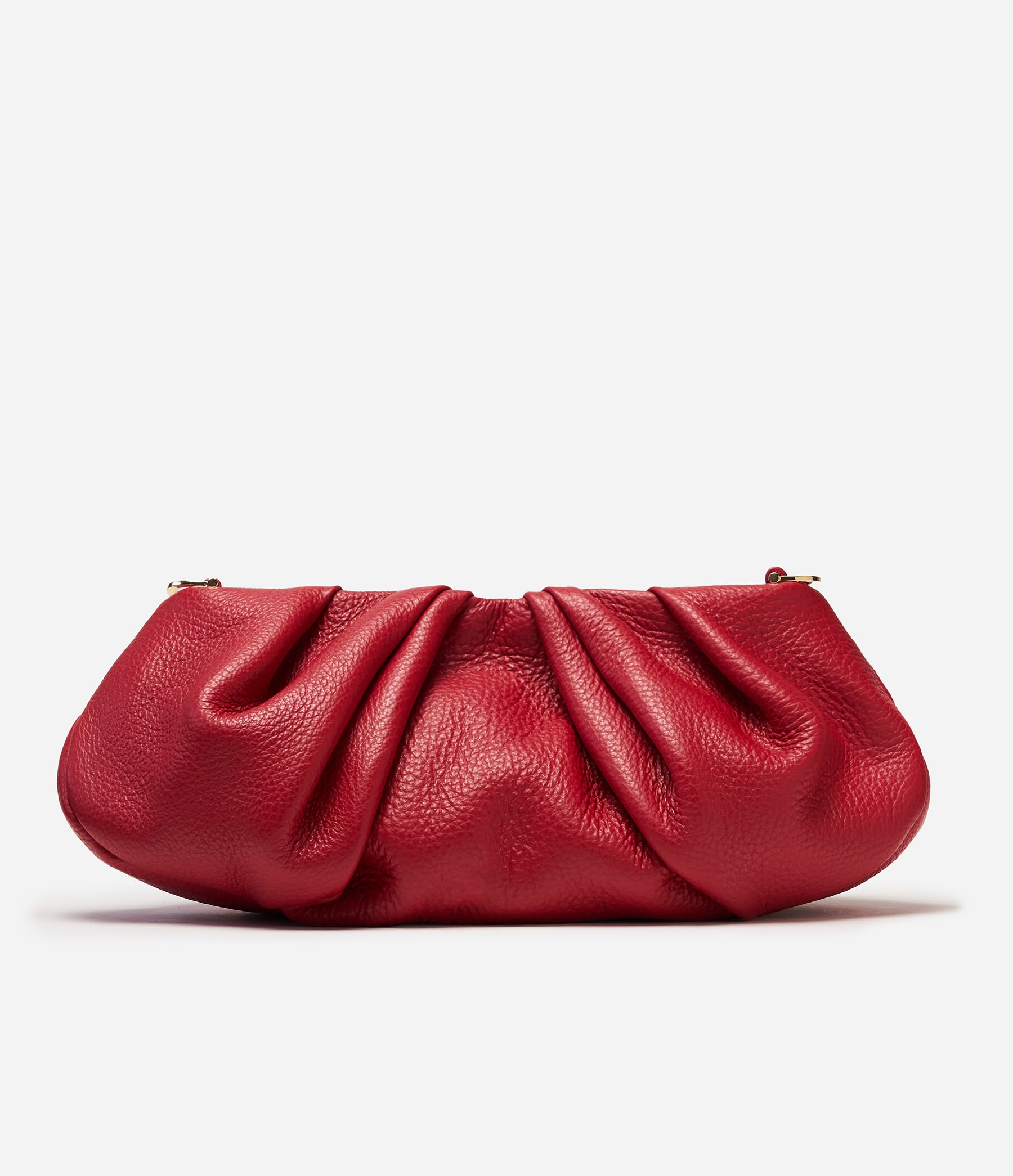 The Croissant in Lipstick Red Leather with Gold Hardware