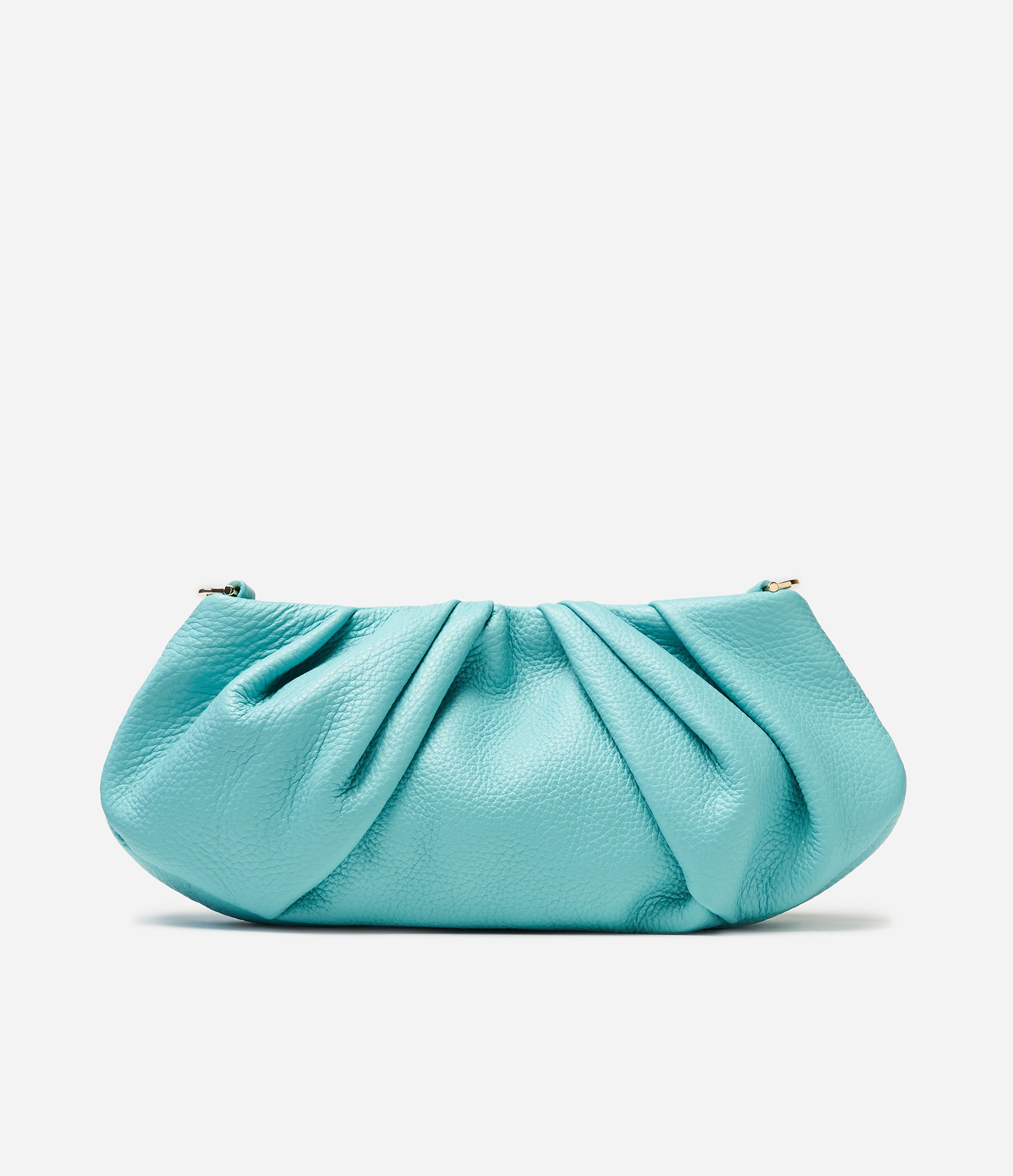 The Croissant in Lagoon Blue Leather with Gold Hardware