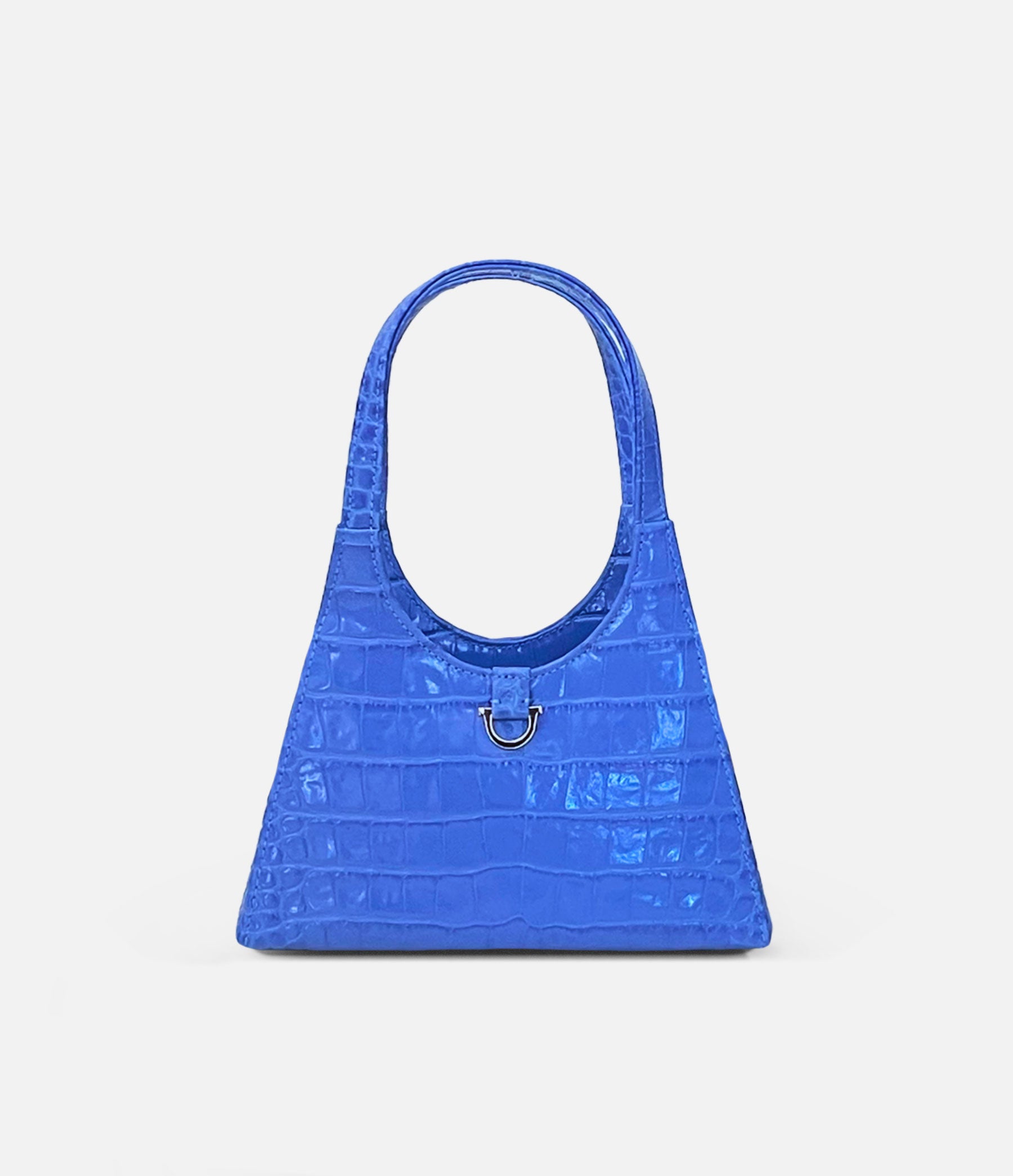 The Lady Tote in Blue Croc-Embossed Leather