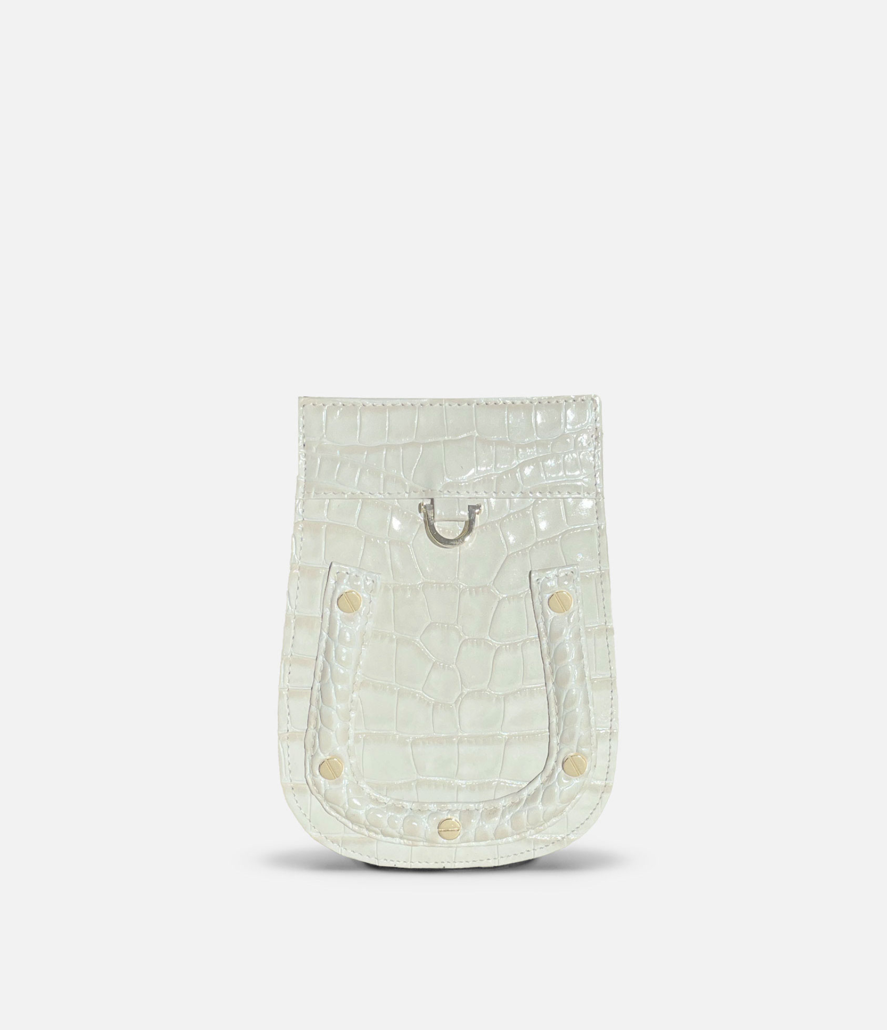 The Violin in White Croc-Embossed Leather with Gold Hardware