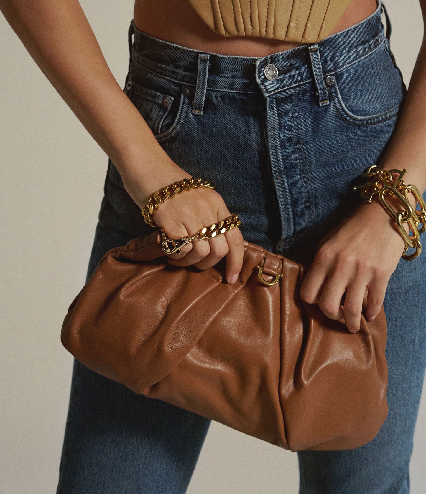 Tan Leather / Gold