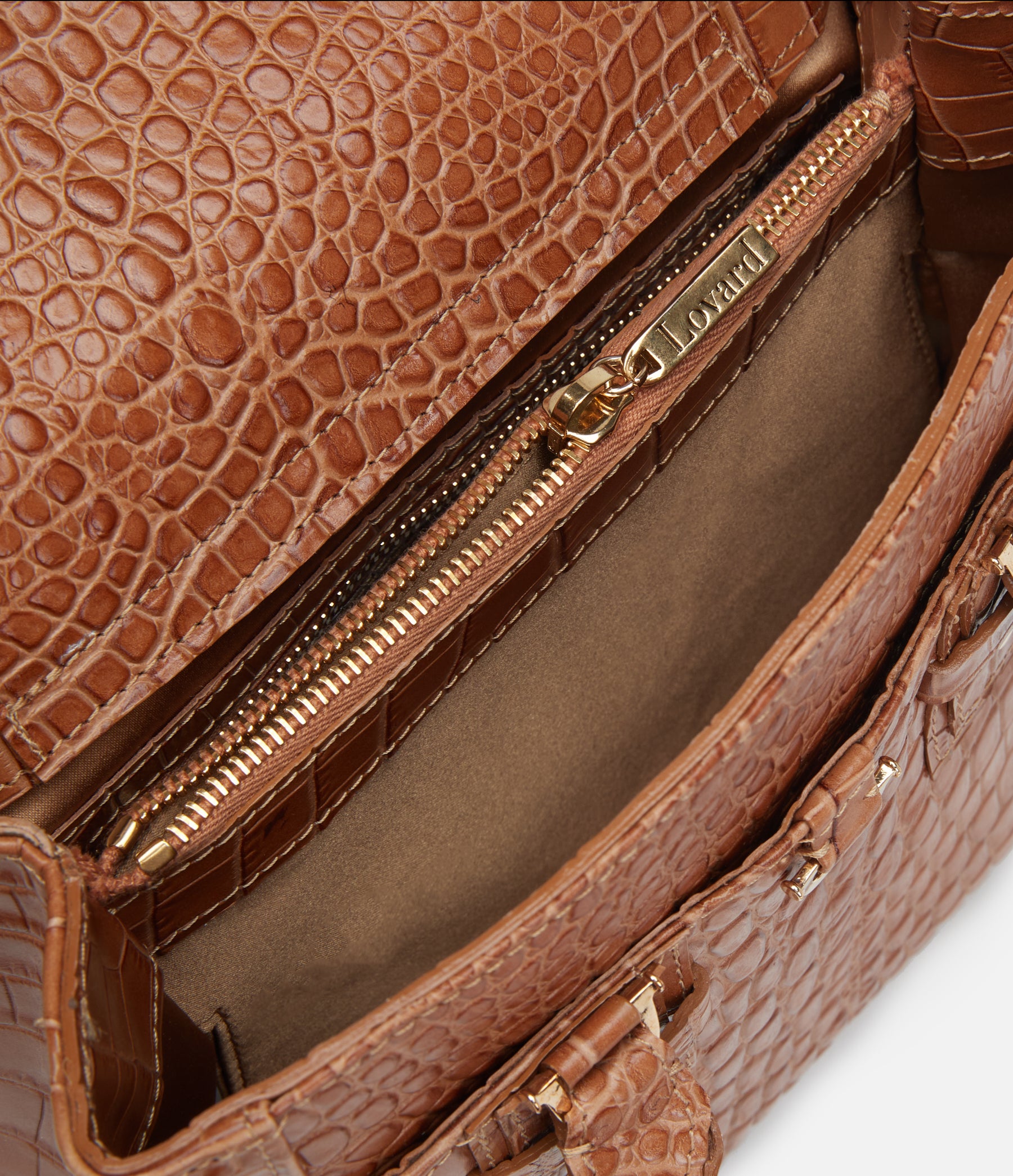 Brown Croco Leather / Gold