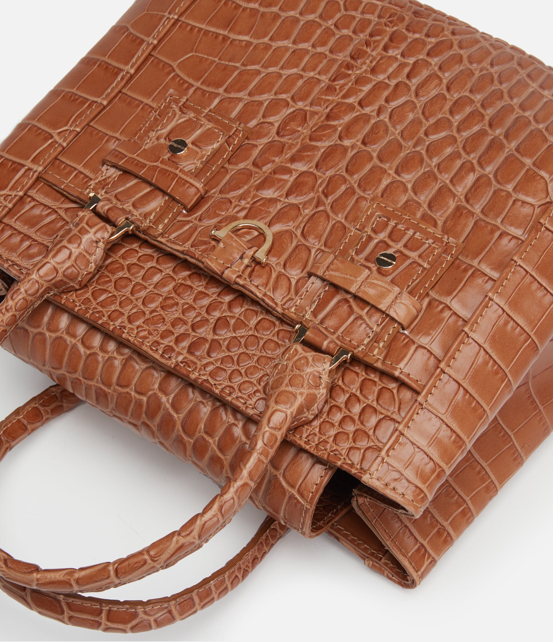 Brown Croco Leather / Gold