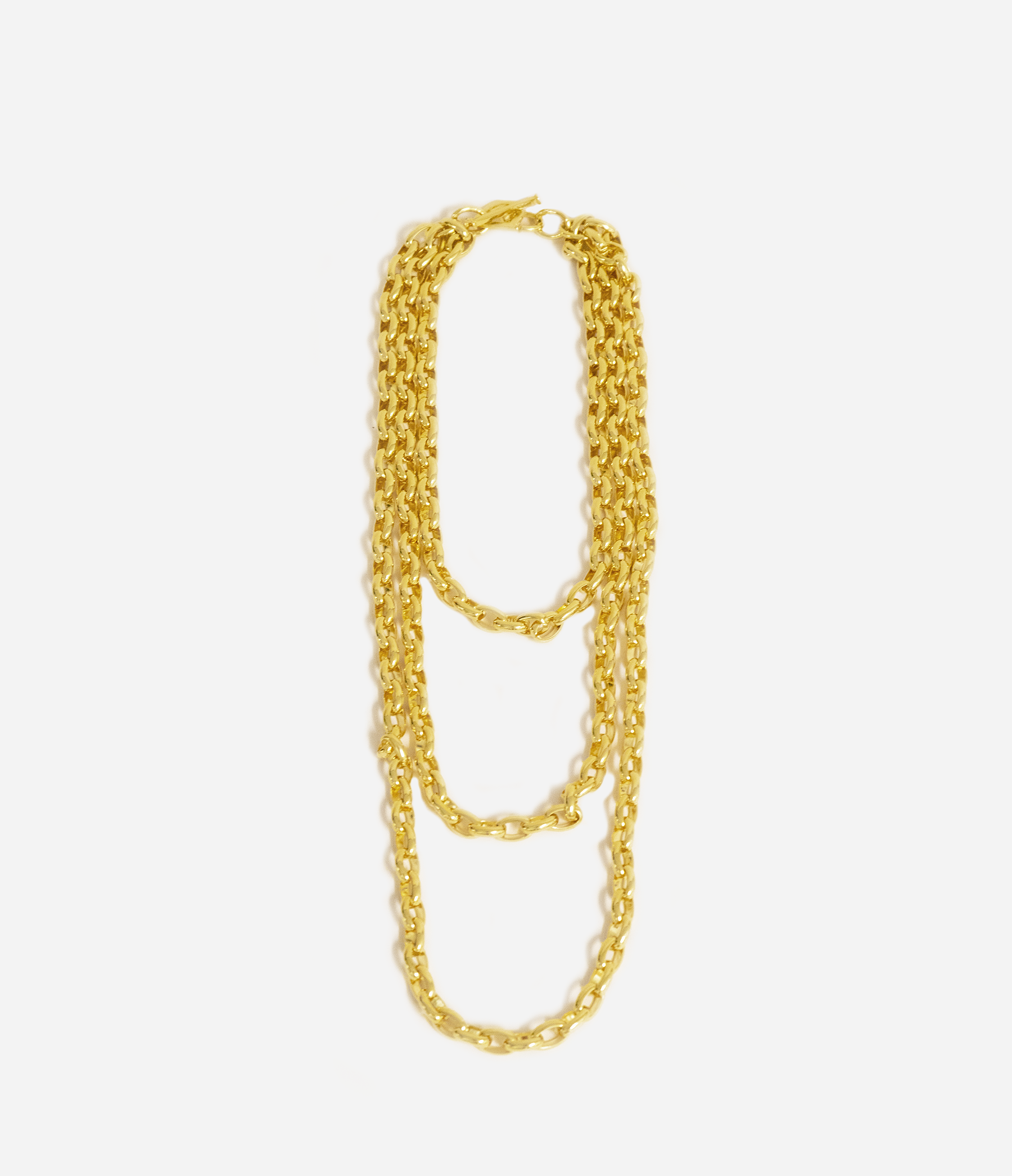 Triple Toggle Chain Necklace in Gold