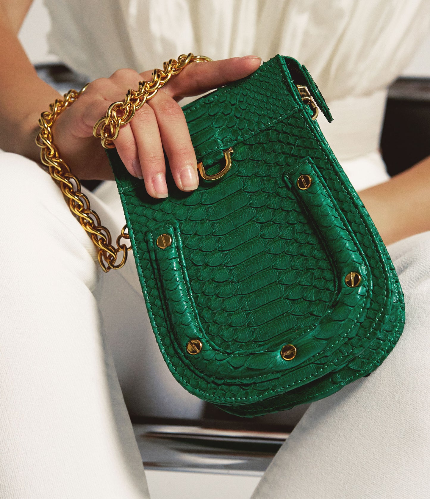 Kelly Green Python / Gold