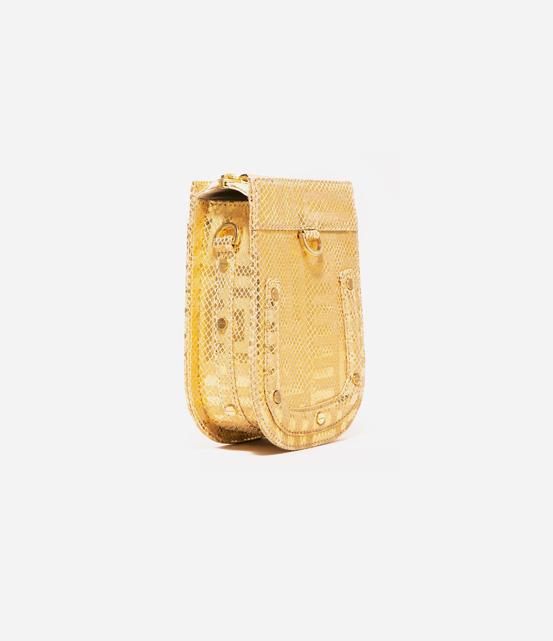 Gold Geo Leather / Gold