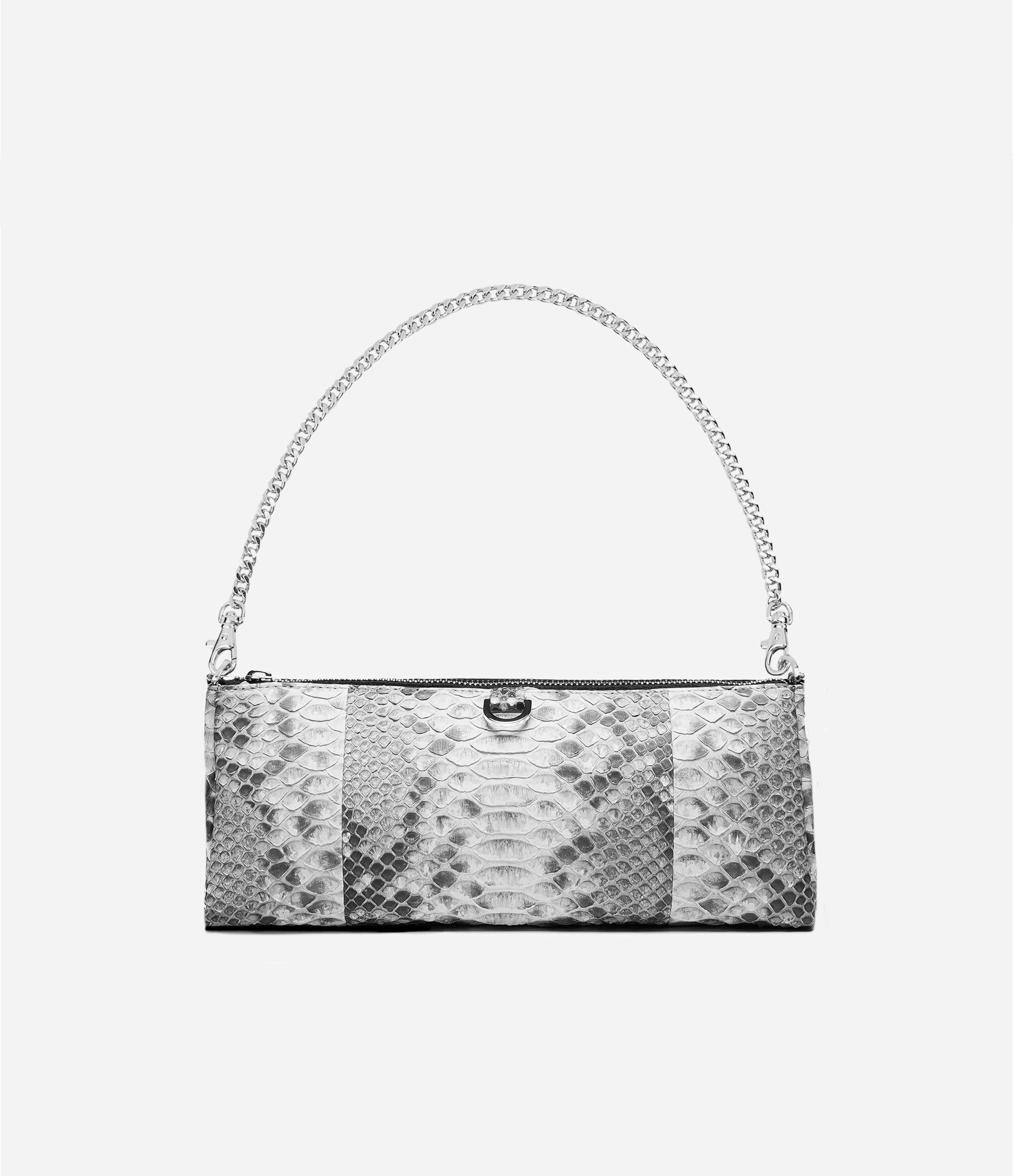 Python Naomi Baguette in Natural Python with Silver Hardware