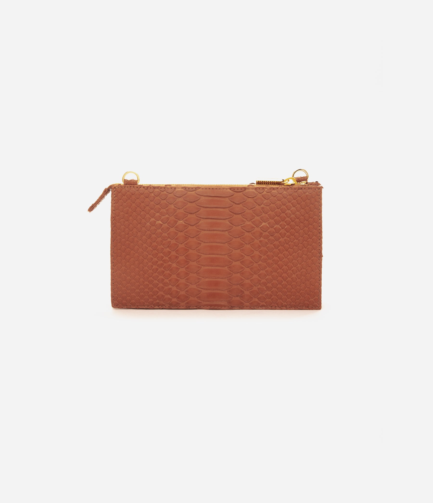 Buy Orange Leather Pouch, Embossed Python